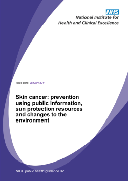 PH32 Skin cancer prevention - National Cancer Intelligence Network