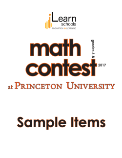 Sample Questions - Math Contest