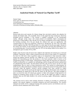 Analytical Study of Natural Gas Pipeline Tariff