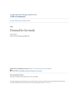 Destined for Servitude. - LAW eCommons