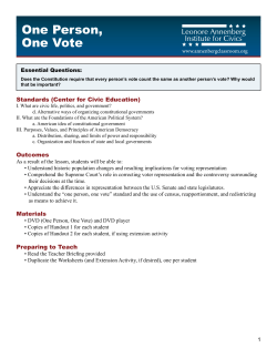 One Person, One Vote - Annenberg Classroom