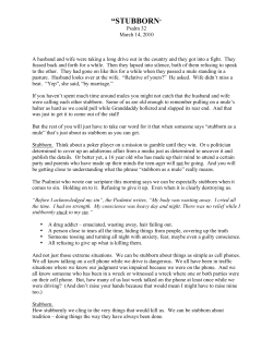 Ser. 3.14 STUBBORN - First Christian Church, Smithfield, NC