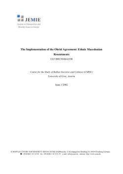 The Implementation of the Ohrid Agreement