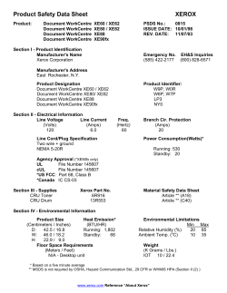 Product Safety Data Sheet: Document WorkCentre XE60