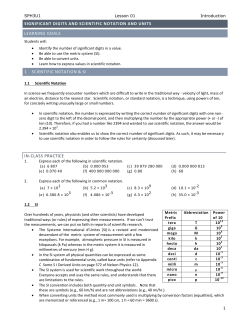 significant digits and scientific notation and units