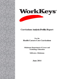 Statewide Health Career Core Curriculum Profile