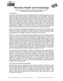 Minerals Health and Knowledge
