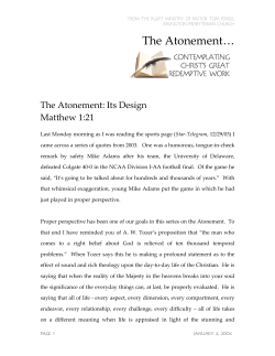 the Atonement: its design