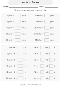 Yards to Inches - Math in English