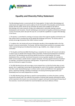 Equality and Diversity Policy Statement