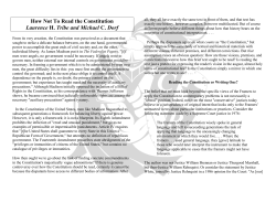 How Not To Read the Constitution