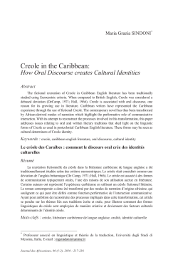 Creole in the Caribbean - Journal des africanistes