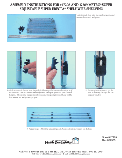 ASSEMBLY INSTRUCTIONS FOR #17208 AND 17209 METRO