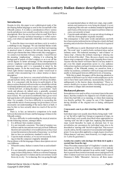 Language in fifteenth-century Italian dance descriptions