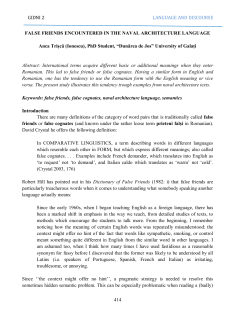 GIDNI 2 LANGUAGE AND DISCOURSE 414 FALSE FRIENDS