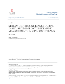 stream depth significance during in‐situ sediment oxygen demand