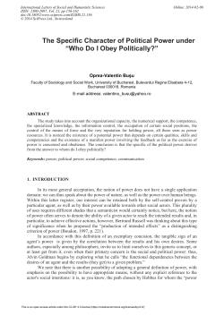 The Specific Character of Political Power under &ldquo;Who Do I Obey