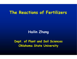 The Reactions of Fertilizers - No-Till