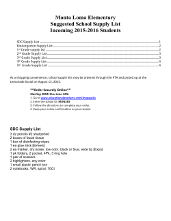 Teacher`s Supply List 2015-16 for Noemi