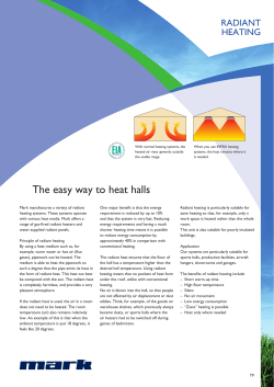 Radiant Heating - Mark Climate Technology