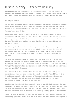 Russia`s Very Different Reality