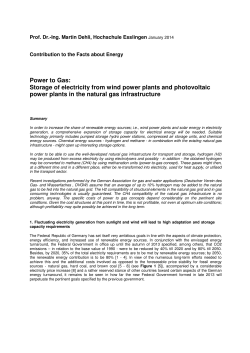 Power to Gas: Storage of electricity from wind power plants and
