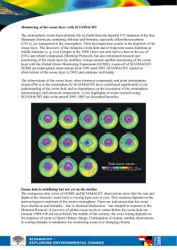 Monitoring of the ozone layer with SCIAMACHY The stratospheric