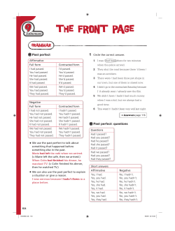 Past perfect: questions Past perfect