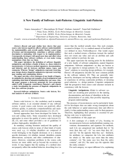 A New Family of Software Anti-patterns: Linguistic Anti