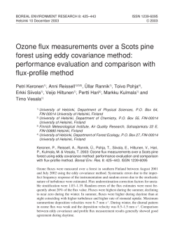 Ozone flux measurements over a Scots pine forest using eddy