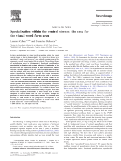 Specialization within the ventral stream: the case for the visual word