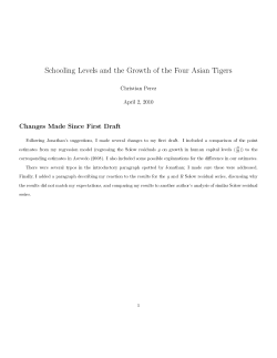 Schooling Levels and the Growth of the Four Asian Tigers
