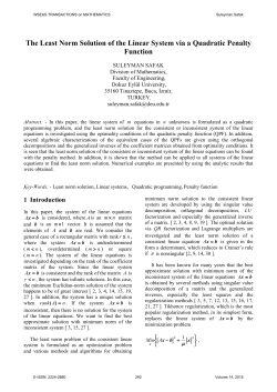 The Least Norm Solution of the Linear System via a Quadratic