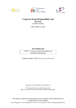 Corporate Social Responsibility and Poverty