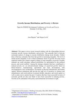 Growth, Income Distribution, and Poverty: A Review