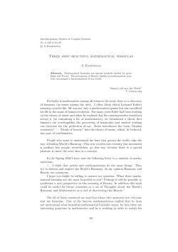 Three most beautiful mathematical formulas