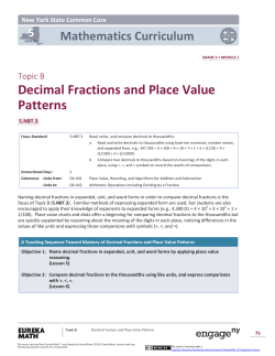 Decimal Fractions and Place Value Patterns