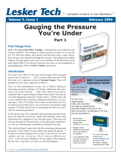 Gauging the Pressure You`re Under