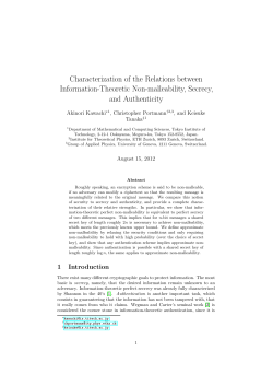 Characterization of the Relations between Information