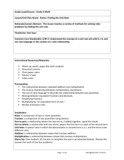 Finding the Unit Rate