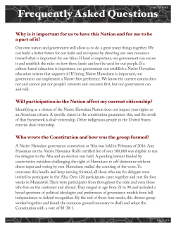 Aha 2016- FAQs - Council for Native Hawaiian Advancement