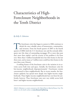 Characteristics of High Foreclosure Neighborhoods
