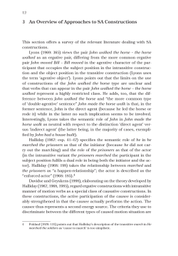3 An Overview of Approaches to SA Constructions