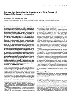 Factors that Determine the Magnitude and Time Course of Human H