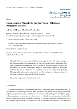 Compensatory Plasticity in the Deaf Brain: Effects on Perception of