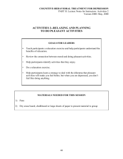 ACTIVITIES 2--RELAXING AND PLANNING TO DO PLEASANT