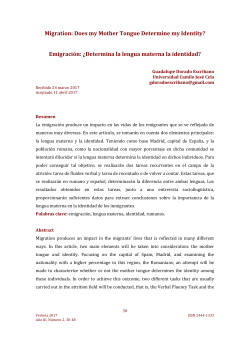 Migration: Does my Mother Tongue Determine my Identity?