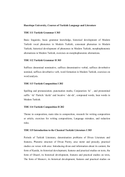 Hacettepe University, Courses of Turkish Language and Literature