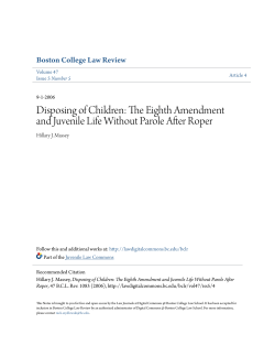 Disposing of Children: The Eighth Amendment and Juvenile Life