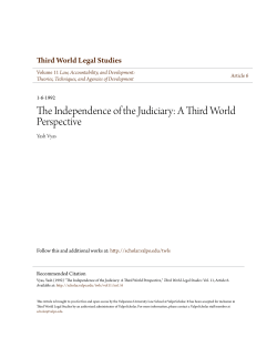 The Independence of the Judiciary: A Third World